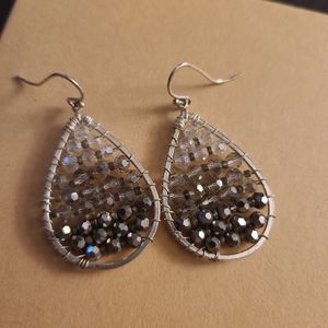 Beaded teardrop earrings